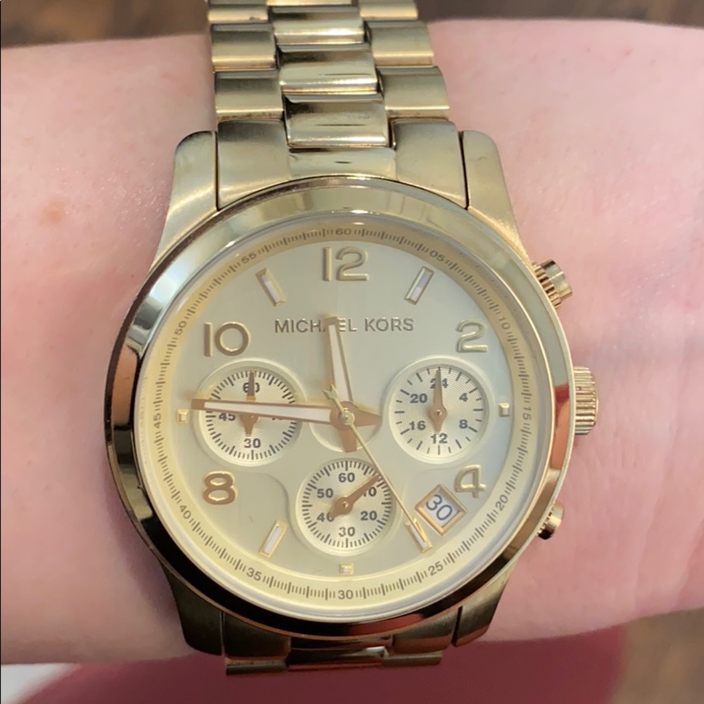 Michael Kors Runway Watch Gold Tone
